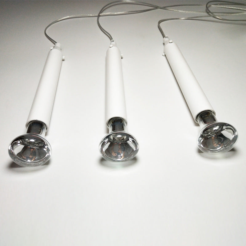 Moderno Minimalista Puro Blanco Claro Cono de Vidrio 1/3-Luz Isla Lámpara de Araña 