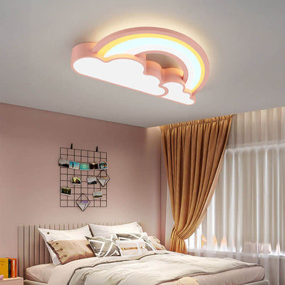 Nordic Cartoon Rainbow Clouds Kids LED Flush Mount Ceiling Light