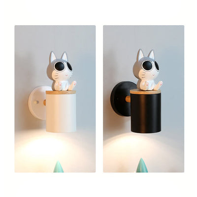 Creative Cartoon Cat Cylinder 1-Light Wall Sconce Lamp