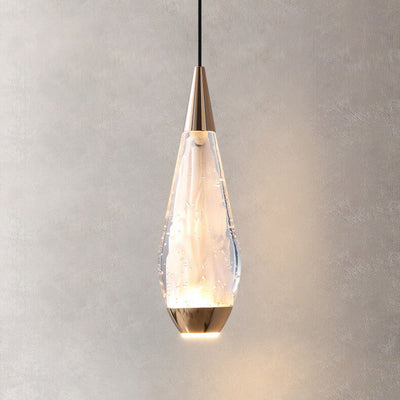 Modern Light Luxury Glass Oval Column LED 1/2 Chandelier