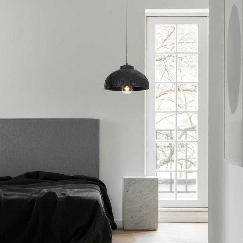 Moderne nordische Pendelleuchte mit schwarzem Kuppelschirm aus Kunstharz, 1-flammig, für Wohnzimmer &amp; Schlafzimmer 