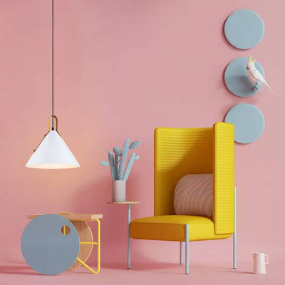 Nordic Minimalist Macaron Color Cone 1-Light Pendant Light