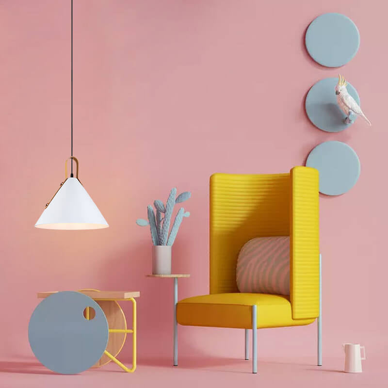 Nordisches minimalistisches Macaron-Farbkegel 1-Licht Pendelleuchte 