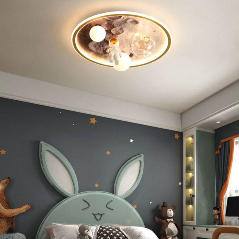 Cartoon Childlike Creative Spaceman Design LED Flush Mount Light