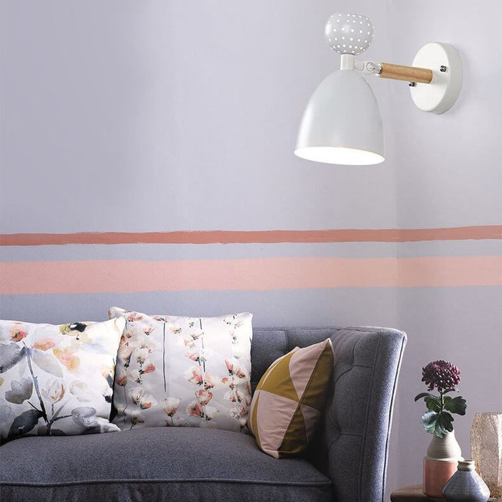 Moderne Kreative Macaron Einfarbige Eisenholz 1-Licht Wandleuchte 