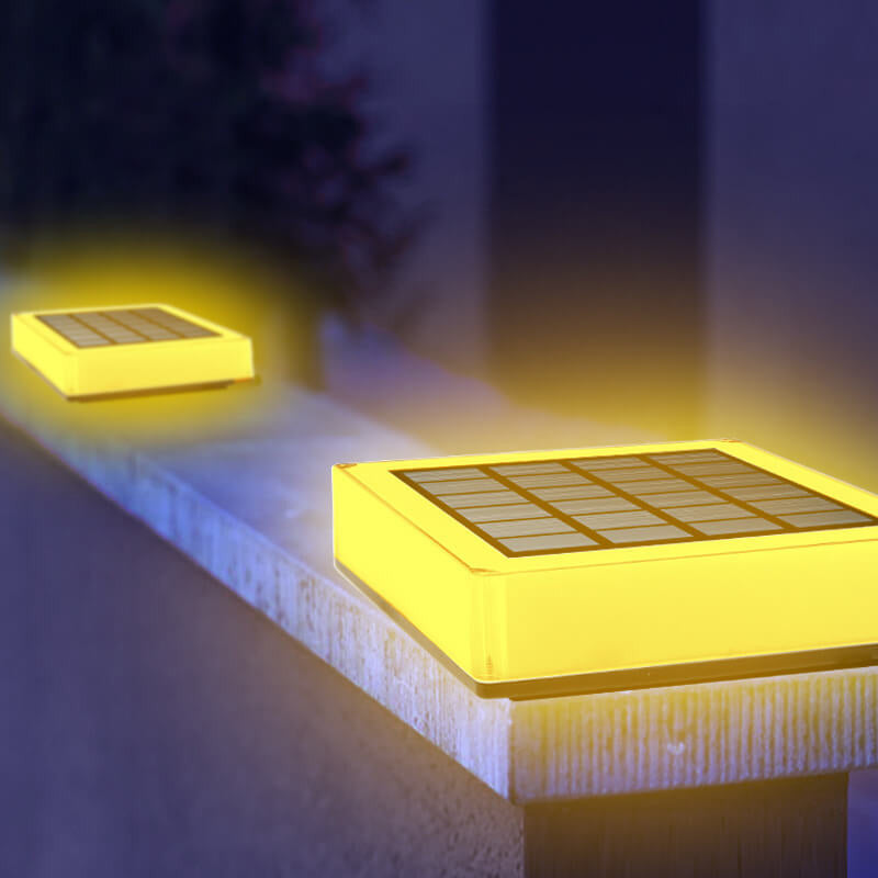 Moderne Solar Flache Quadratische Zaunpfosten Wasserdichte Landschaftsleuchte 