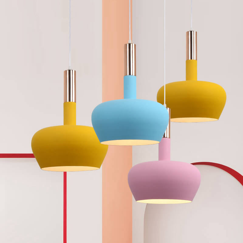 Suspension Luminaire 1 Lumière en Forme de Bouteille en Aluminium Macaron Nordique 