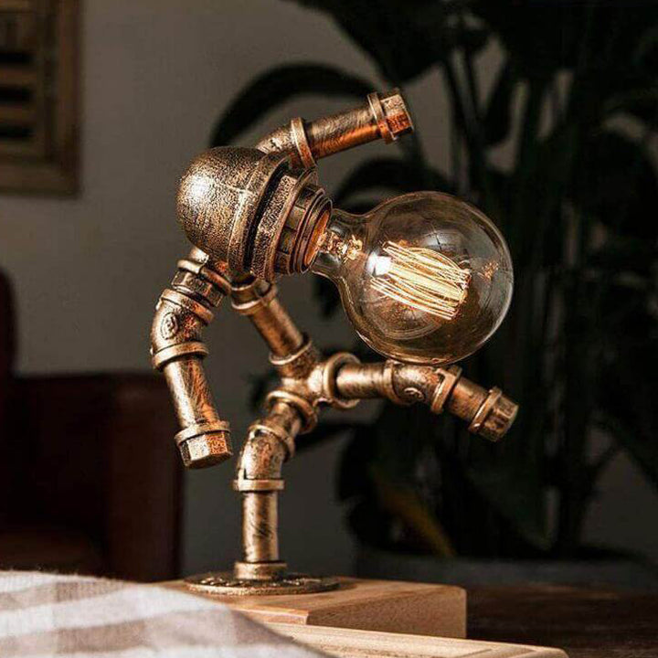 Retro-Industrieroboter-Augenschutz-Eisen-1-Licht-Tischlampe 