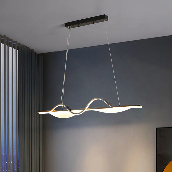 Lámpara colgante LED nórdica minimalista de línea curva Long Island 