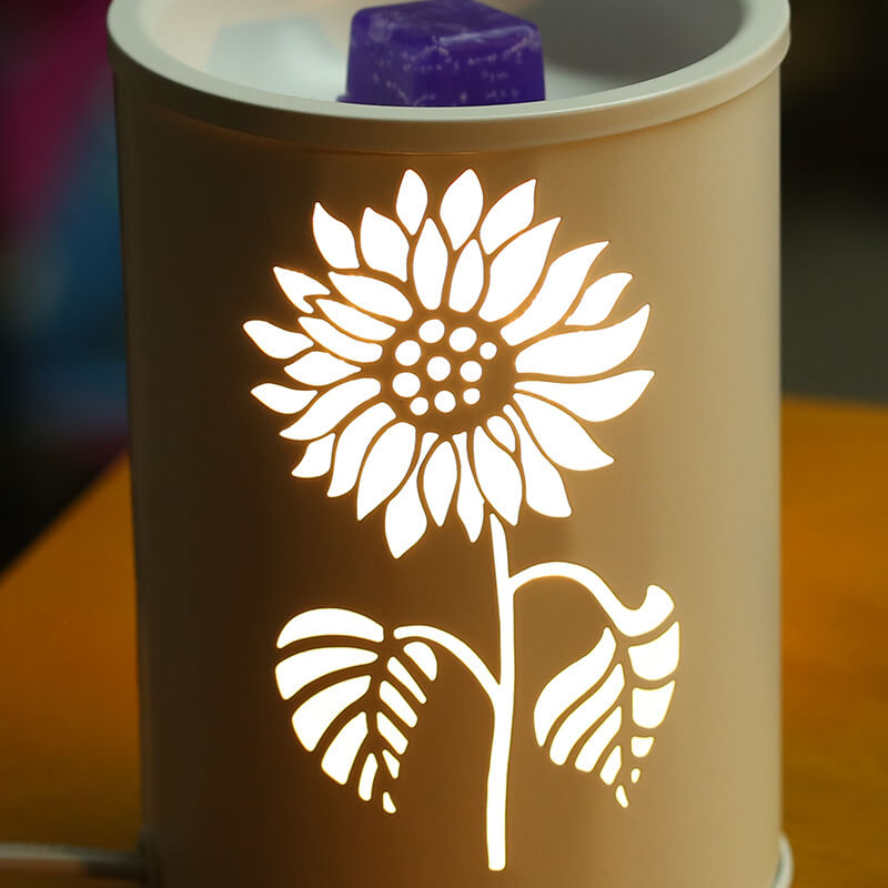 Modern Minimalist Cylindrical Flower Plastic Aromatherapy Melting Wax 1-Light Table Lamp