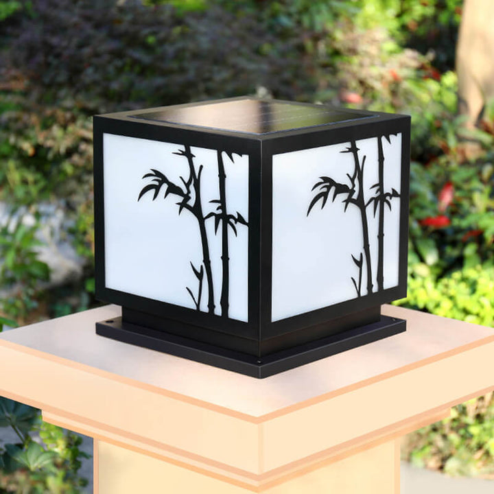 Traditionelle chinesische Solar-Quadrat-Edelstahl-Acryl-LED-Außenlandschaftsleuchte für den Außenbereich 