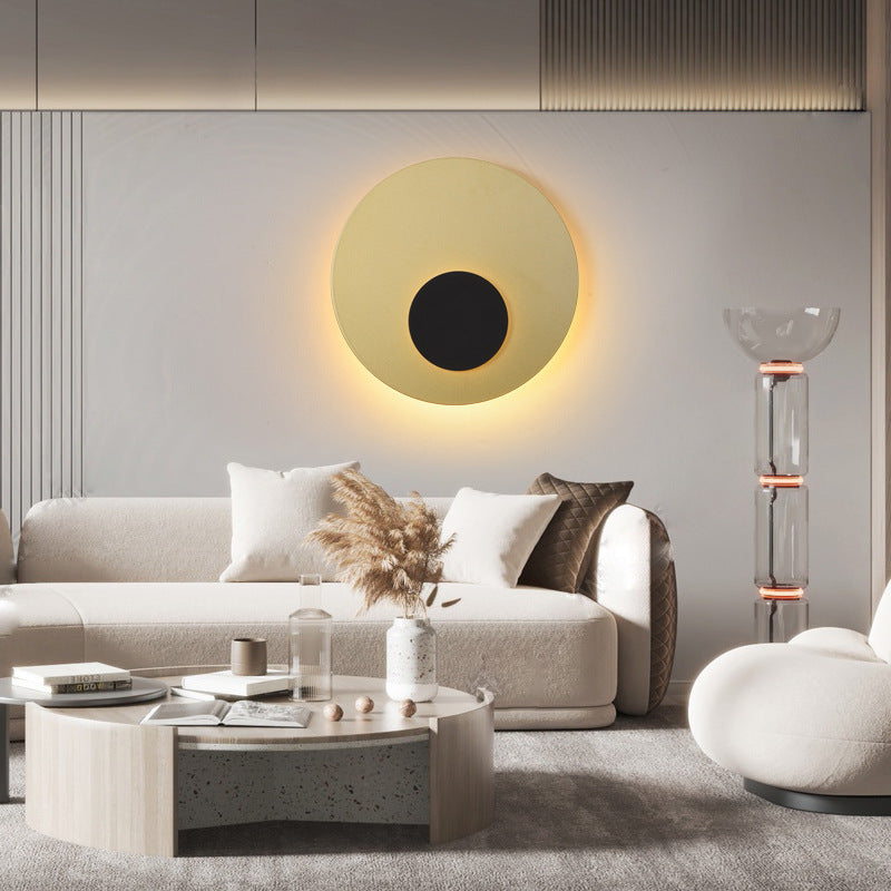 Moderne minimalistische Eisenrunde flache LED-Wandleuchte für das Schlafzimmer 