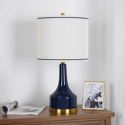 Modern Light Luxury Fabric Cylinder Water Drop Jar 1-Light Table Lamp