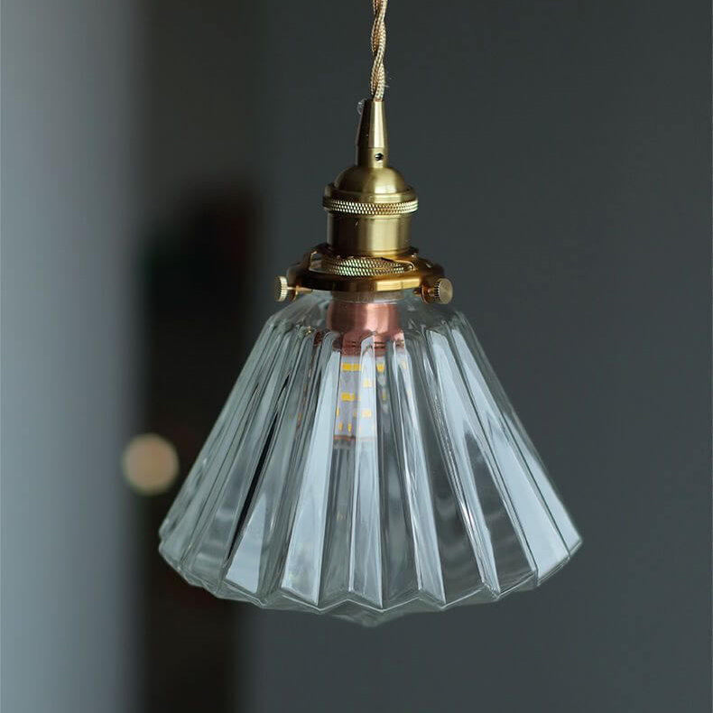 Vintage Japanese Rhombus Glass Jar 1-Light Pendant Light