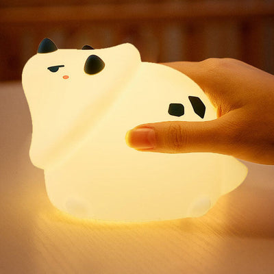 Lámpara de mesa con luz nocturna LED de protección ocular de dinosaurio de silicona creativa 