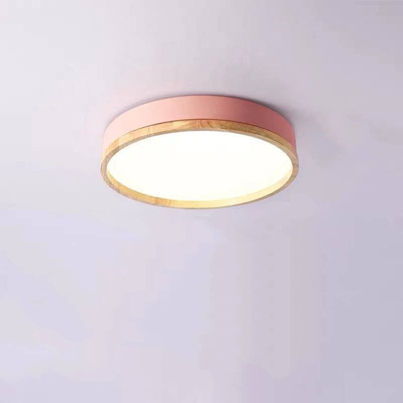 Simple Macaron Round Acrylic LED Flush Mount Ceiling Light