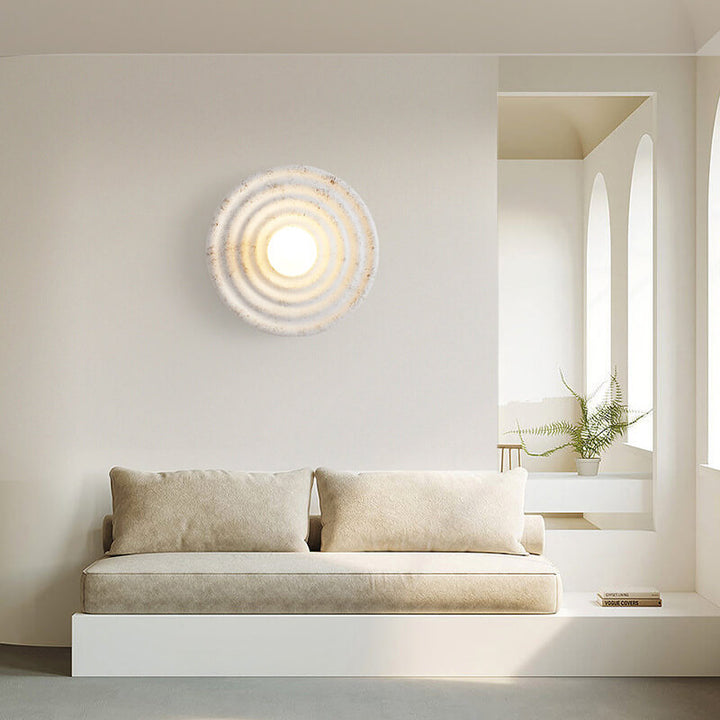Lámpara Aplique de Pared de 1 Luz Redonda de Resina Minimalista Moderna 