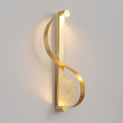 Nordic Luxury Golden Curve Ring Brass LED Wall Sconce Lamp