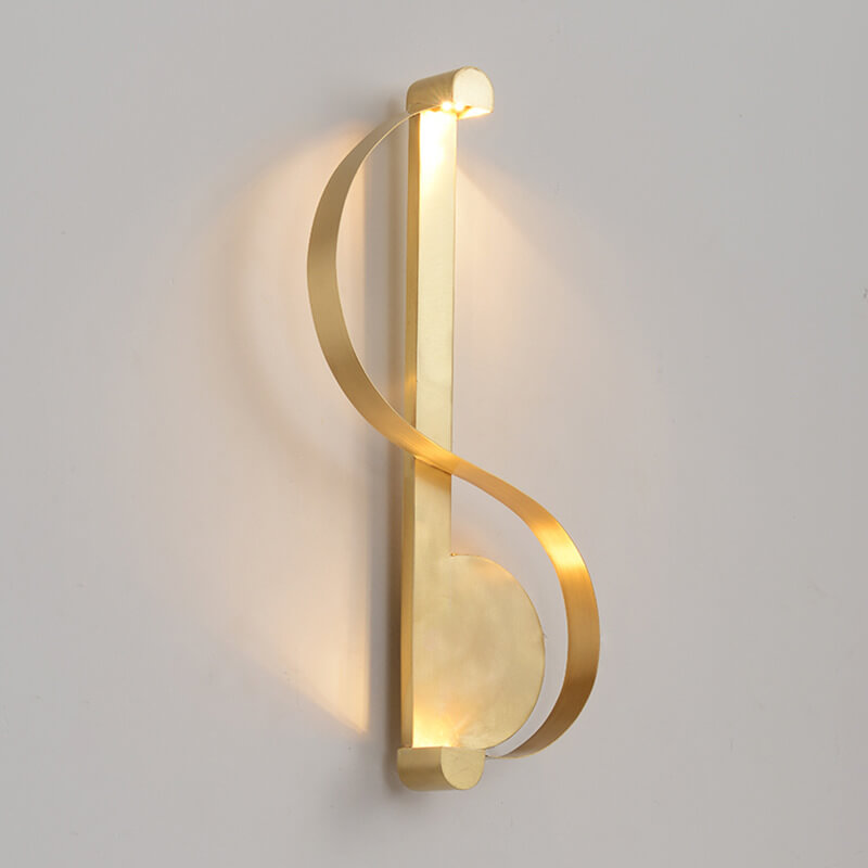 Nordic Luxury Golden Curve Ring LED Wandleuchte aus Messing 