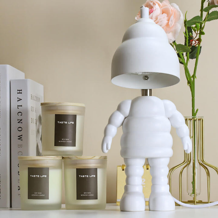 Lampe de Table à Cire Fondante d'Aromathérapie LED Robot Michelin Créatif Moderne 
