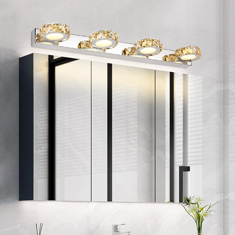 Modern Round/Square Crystal Mirror Front Light LED Wall Sconce Lamp