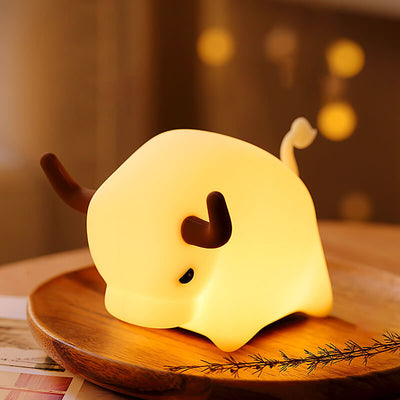 Lampe de table Creative Silicone Bulls LED USB Soft Light Night Light 
