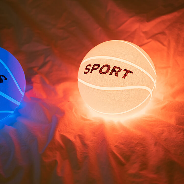Lumière de nuit LED en silicone créative pour basketball, lampe de table à chargement USB 