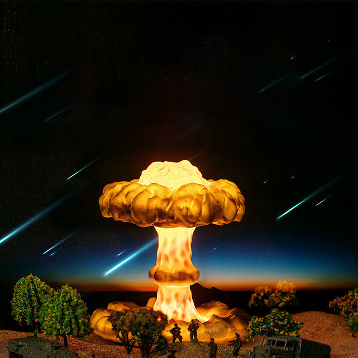 Creative Resin Nuclear Explosion Mushroom Cloud Design LED Night Light Table Lamp