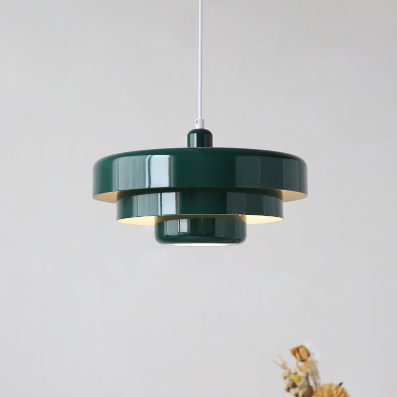 Nordic Vintage Multi-Layered Round Metal 1-Light Pendant Light