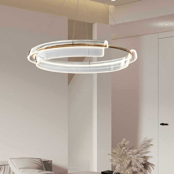 Lustre LED rond créatif minimaliste en fer forgé 