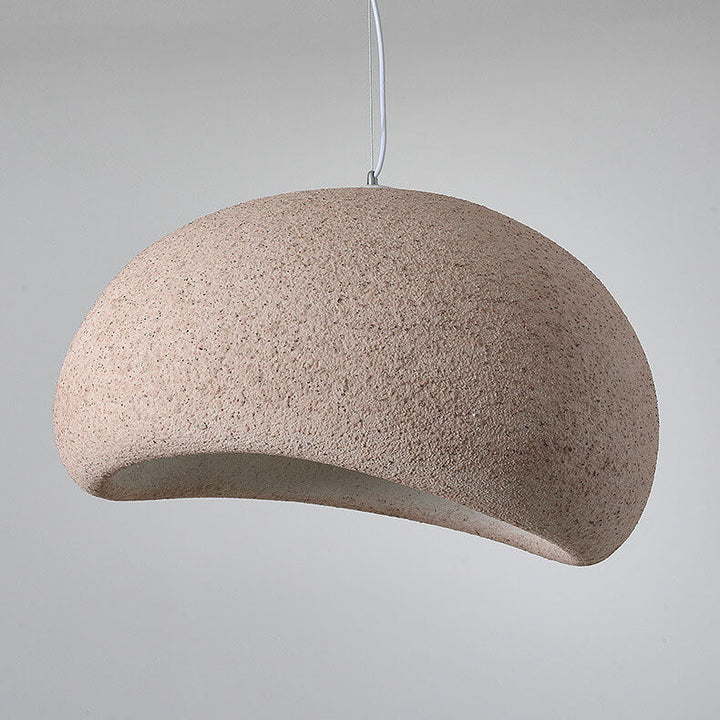 Lustre suspendu traditionnel vintage en arc semi-circulaire avec texture imitation pierre 1 lumière pour salon 