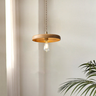 Japanese Vintage Wabi-sabi Log 1-Light Pendant Light