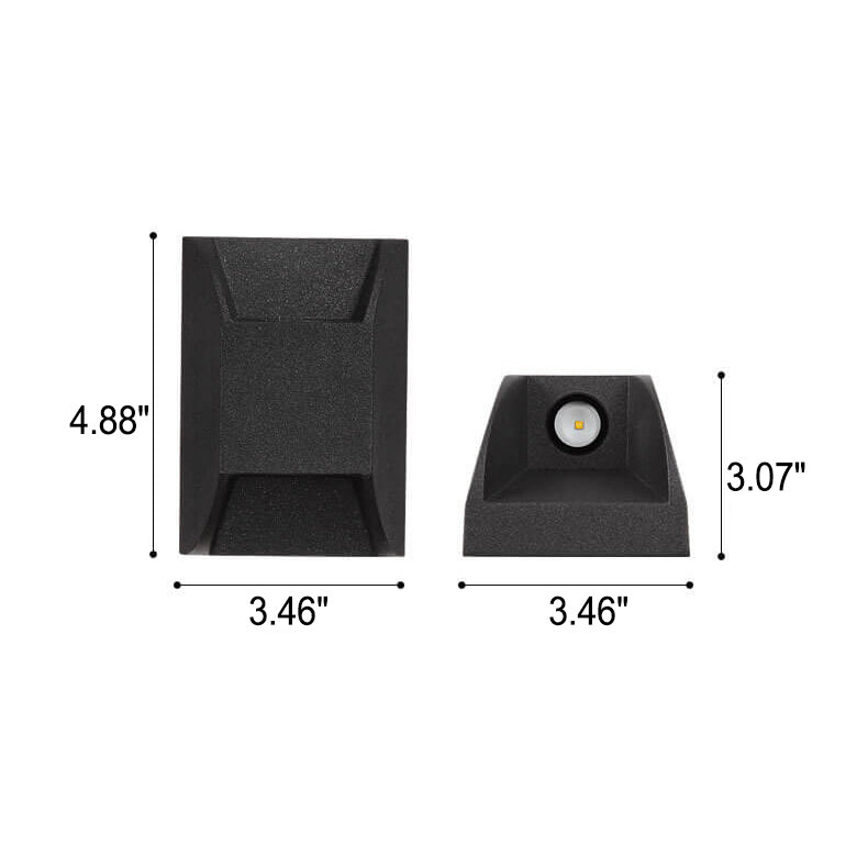Lampe murale LED moderne minimaliste extérieure étanche carrée avec éclairage vers le haut et vers le bas 