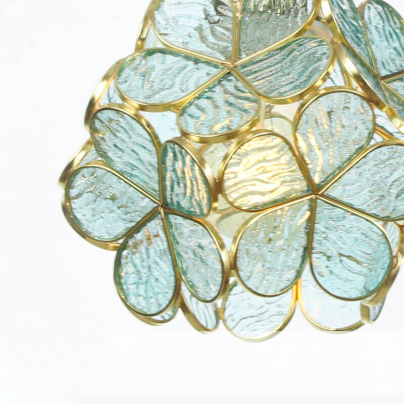 Europäische Tiffany Vintage Messing Glas 1-flammige Wandleuchte 