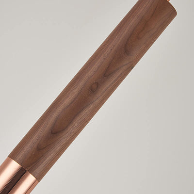 Nordic Minimalist Walnut Strip Aluminum Lampshade LED Pendant Light