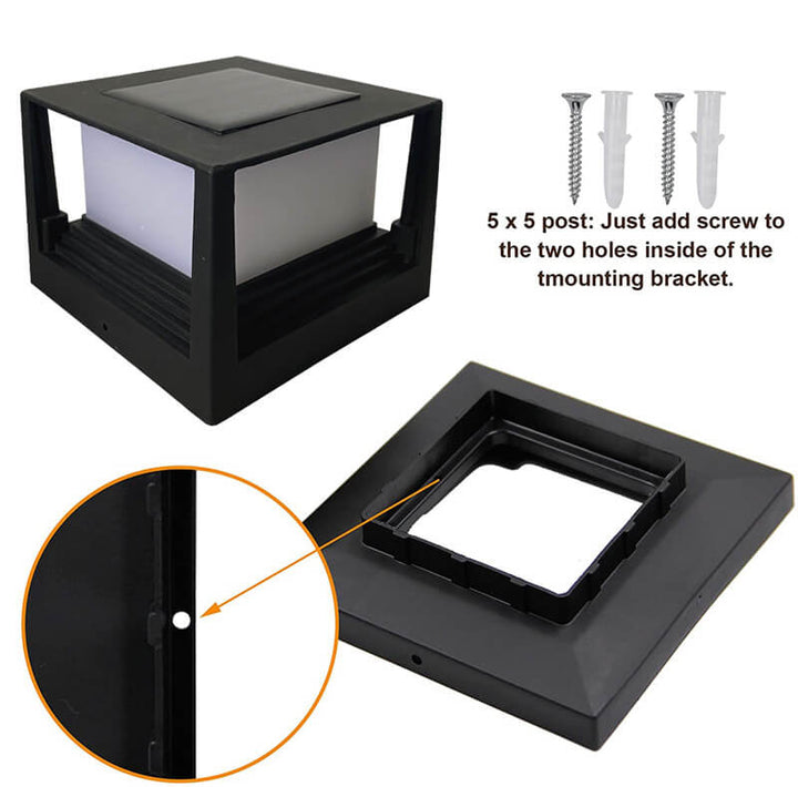 Modern Solar LED Waterproof Wall Column Head Lamp Outdoor Light