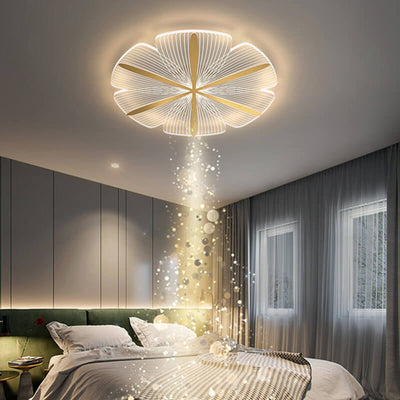 Modern Creative Clear Acrylic Round Flower LED Flush Mount Ceiling Light