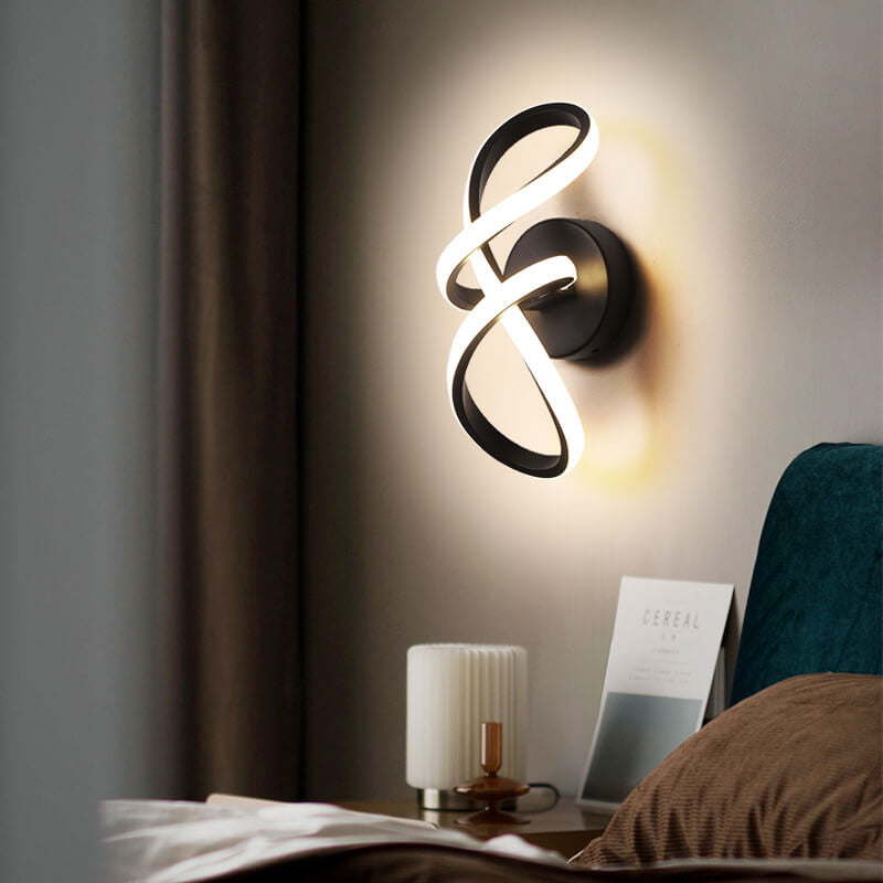Lampe murale LED en aluminium de forme simple et torsadée nordique 