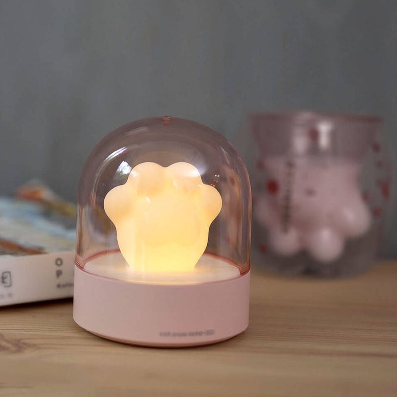 Lámpara de mesa con luz nocturna USB LED de protección ocular con garra de gato de dibujos animados creativa 