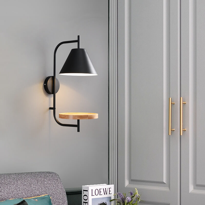 Nordic Light Luxury Simple Wrought Iron Horn 1-Light Wall Sconce Lamp