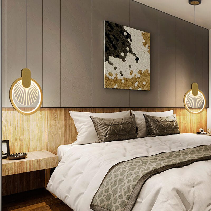 Nordic Simple Square/Round Scallop Pattern Design LED Pendant Light