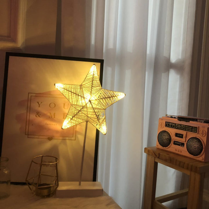Modernes kreatives Muster Rattan Weaving LED Nachtlicht Tischlampe 