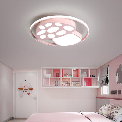 Modern Cartoon Mushroom Circle LED Kids Flush Mount Ceiling Light