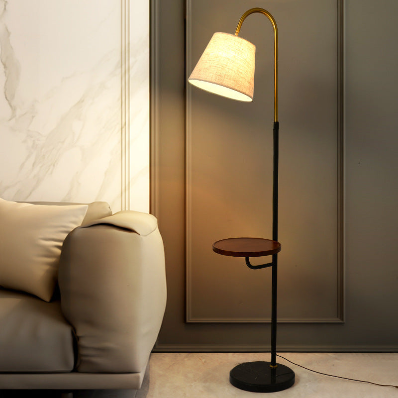 Nordic Light Luxus-Plissee-Stoff-Marmor-Stehlampe mit 1 Licht