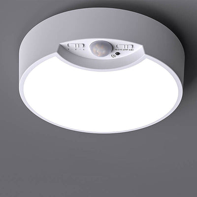 Simple Sensor White Round Acrylic LED Flush Mount Ceiling Light