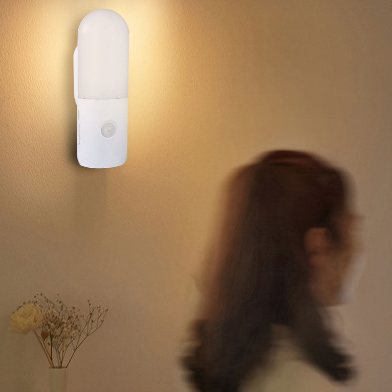 Modern Intelligent Body Sensor USB Rechargeable LED Night Light Wall Sconce Lamp