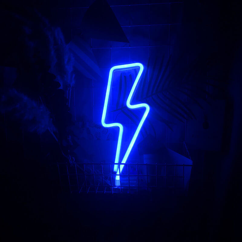 Creative Neon Lightning Shapes Color LED Battery/USB Decorative Light