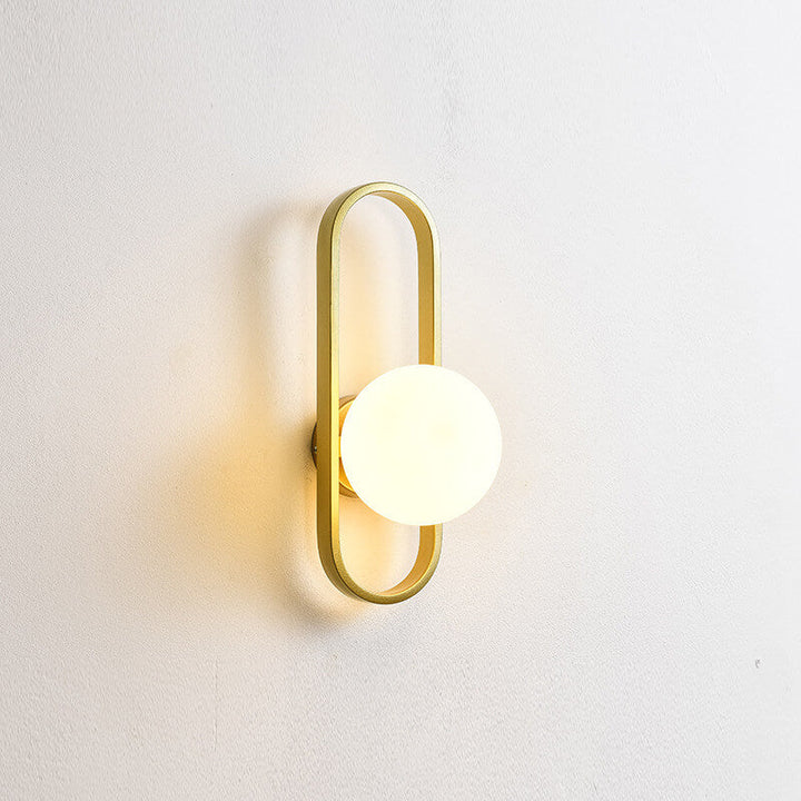 Lámpara de Aplique de Pared de 1 Luz con Diseño Nórdico Simple de Anillo Ovalado 