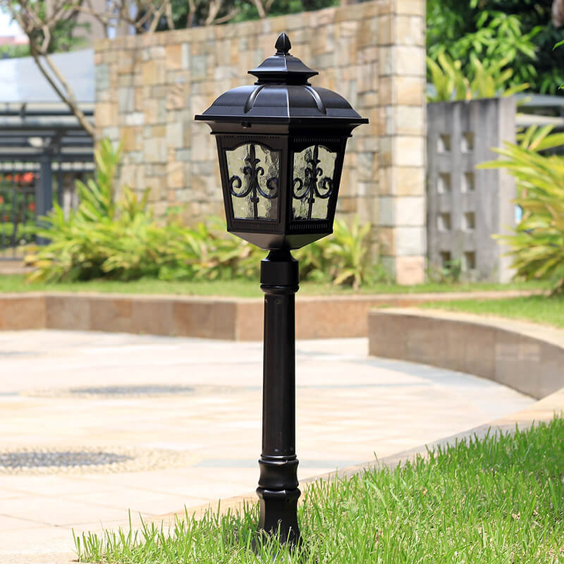 Luz de Paisaje de Césped Exterior de 1 Luz con Flecha Cuadrada de Flor Impermeable Industrial 