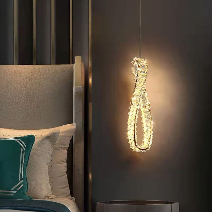 Lustre LED à suspension en cristal avec matériel moderne et léger 